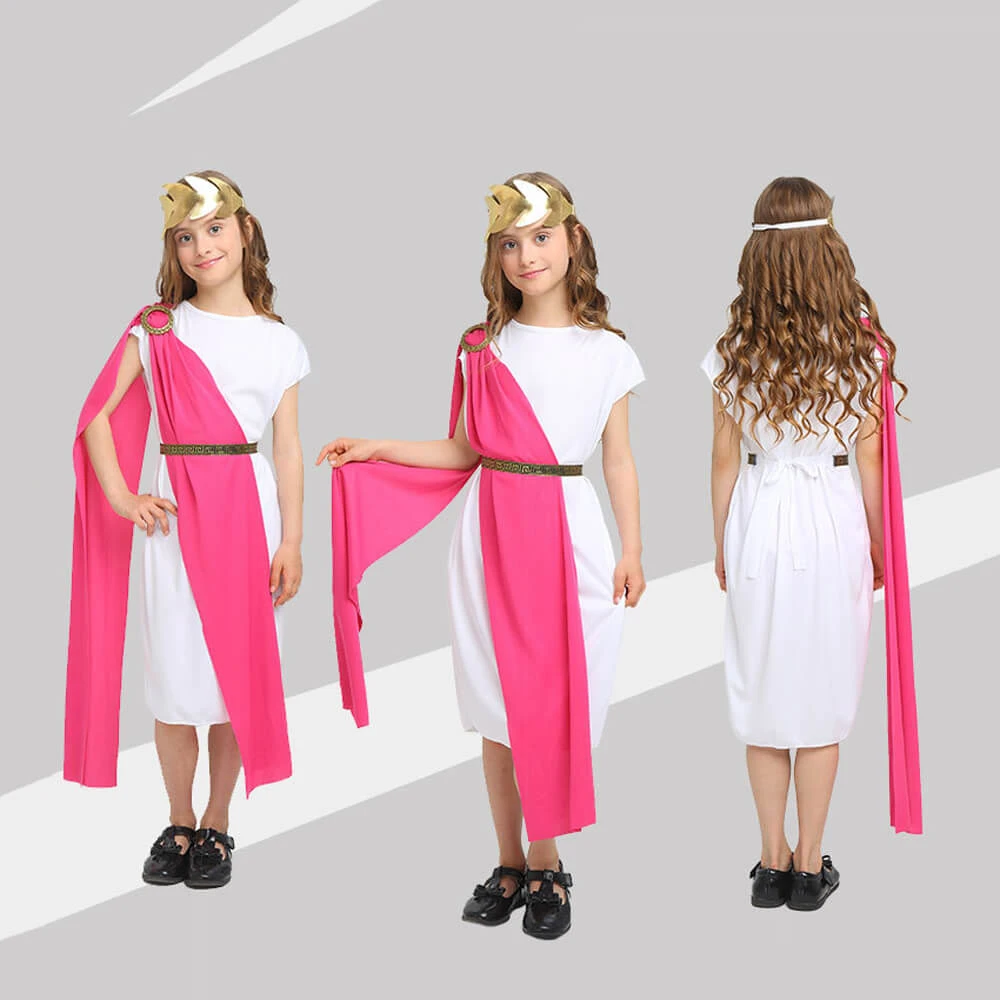 Girls Boys Greek Goddess Costume Athena Aphrodite Halloween Cosplay Dress Up Costume 1 Girls Boys Greek Goddess Costume Athena Aphrodite Halloween Cosplay Dress Up Costume