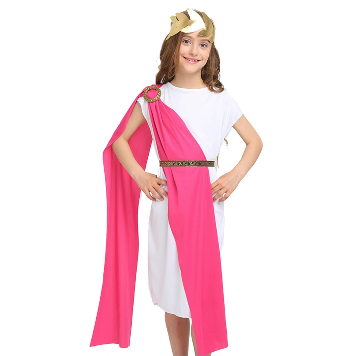 Girls Boys Greek Goddess Costume Athena Aphrodite Halloween Cosplay Dress Up Costume 2 Girls Boys Greek Goddess Costume Athena Aphrodite Halloween Cosplay Dress Up Costume - Image 2