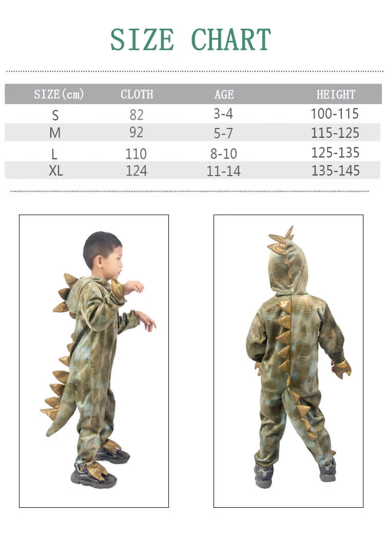 Kids Dinosaur Costume Halloween Monster Cosplay Dress Up For Boys Girls 9 Kids Dinosaur Costume Halloween Monster Cosplay Dress Up For Boys Girls - Image 9