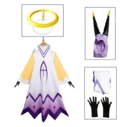Adam Costume Hazbin Hotel Adam Robe With Headgear Gloves Halloween Party Cosplay Costume -Sun Baby Sales Store Hazbin Hotel Adam Costume halo 2