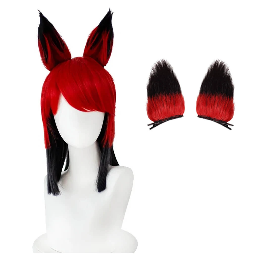 Alastor Cosplay Wig Hazbin Character Alastor Modeling Wig And Horns 1 Alastor Cosplay Wig Hazbin Character Alastor Modeling Wig And Horns