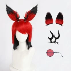 Alastor Cosplay Wig Hazbin Character Alastor Modeling Wig And Horns 14 Alastor Cosplay Wig Hazbin Character Alastor Modeling Wig And Horns -Sun Baby Sales Store Hazbin Hotel Alastor Cosplay Wig Horns Glasses 3