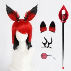 Alastor Cosplay Wig Hazbin Character Alastor Modeling Wig And Horns 15 Alastor Cosplay Wig Hazbin Character Alastor Modeling Wig And Horns -Sun Baby Sales Store Hazbin Hotel Alastor Cosplay Wig Horns Glasses 6