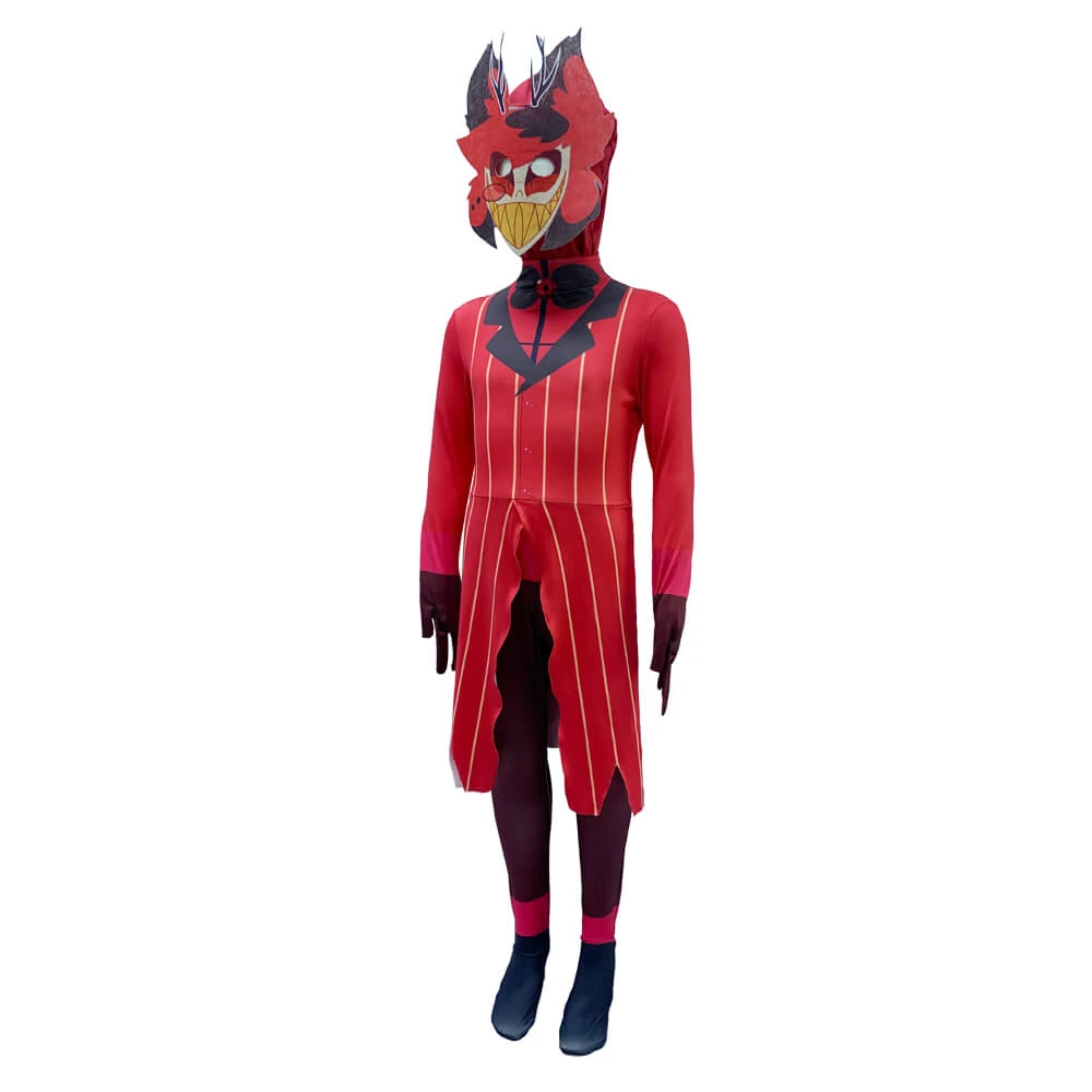 Kids Hazbin Hotel Costume Alastor Cosplay Jumpsuit With Helmet 2PCS The Radio Demon Outfit For Halloween 5 Kids Hazbin Hotel Costume Alastor Cosplay Jumpsuit With Helmet 2PCS The Radio Demon Outfit For Halloween - Image 5