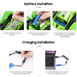 Remote Control Stunt Racing Car High Speed Double Sided 360 Rotating Tumbling Flips With Flashing Lights -Sun Baby Sales Store High Speed Racing Car 2