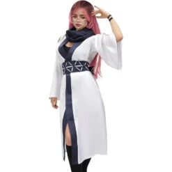 Women JJK Cosplay Outfit White Fem Sukuna Costume Kimono Belt And Scarf Full Set
