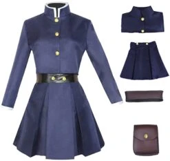 Nobara Kugisaki Costume JJK Blue Nobara Cosplay Shirt Dress Bag Wig Full Set -Sun Baby Sales Store Jujutsu kaisen costume nobara cosplay full set 12