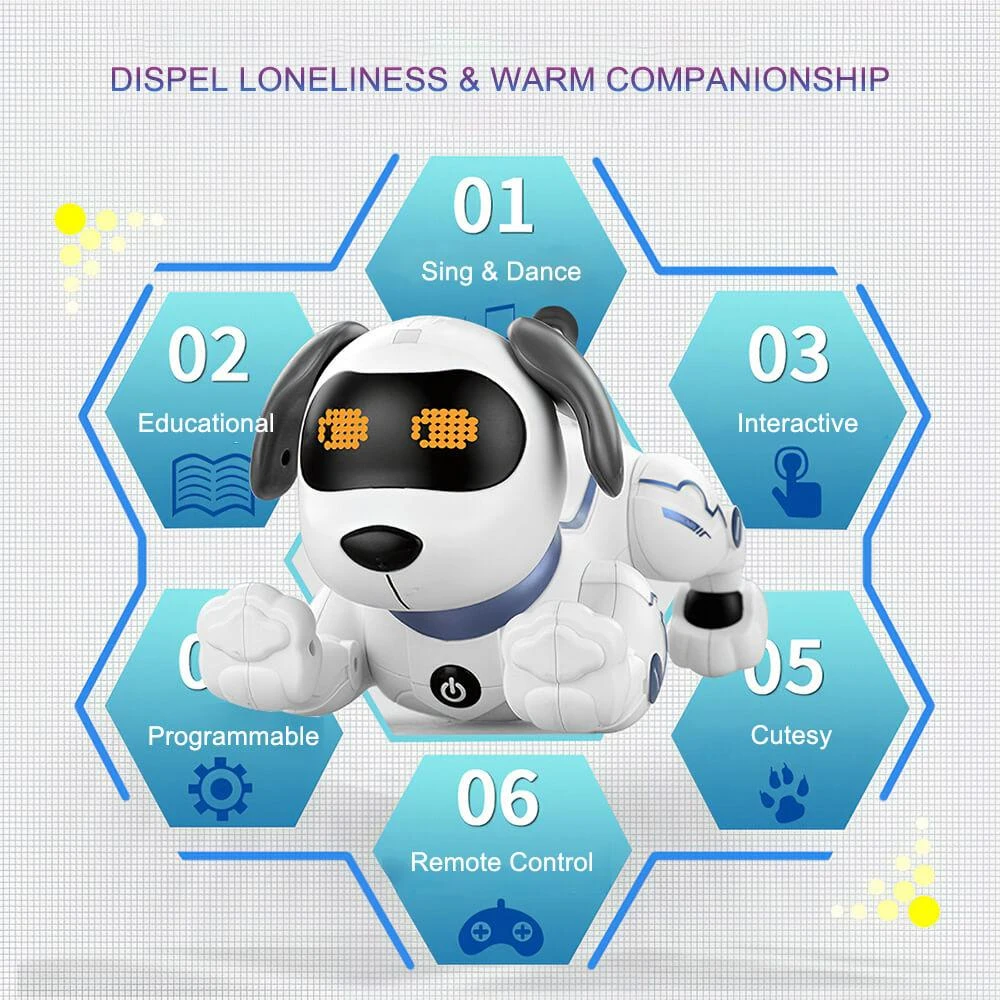 K16A Electronic Pets Remote Control Programable Robot Stunt Intelligent Dog With Sound Interactive 2 K16A Electronic Pets Remote Control Programable Robot Stunt Intelligent Dog With Sound Interactive - Image 2