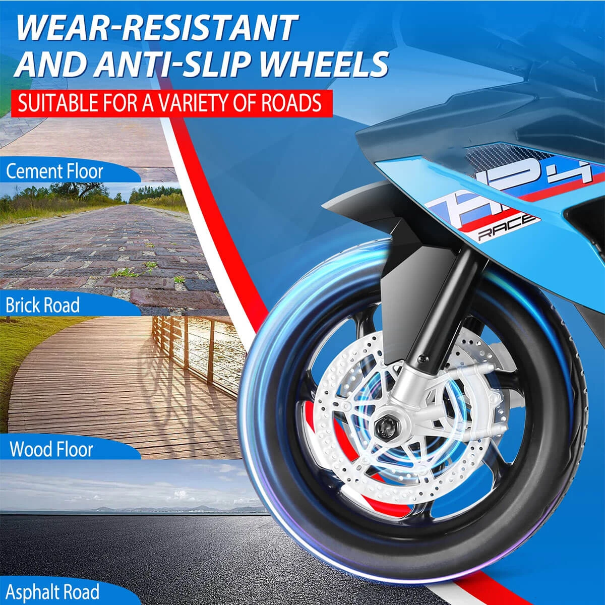 Kids 12V Ride On Motorcycle Battery Powered Electric Ride On Car With LED Lights & Music 6 Kids 12V Ride On Motorcycle Battery Powered Electric Ride On Car With LED Lights & Music - Image 6