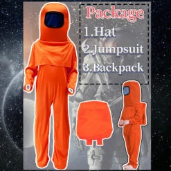 Kids Astronaut Costume Game Space Suit Jumpsuit Backpack And Helmet 3pcs Cosplay Outfit For Boys Girls Aged 3-12 -Sun Baby Sales Store Kids Astronaut Costume for cosplay 8