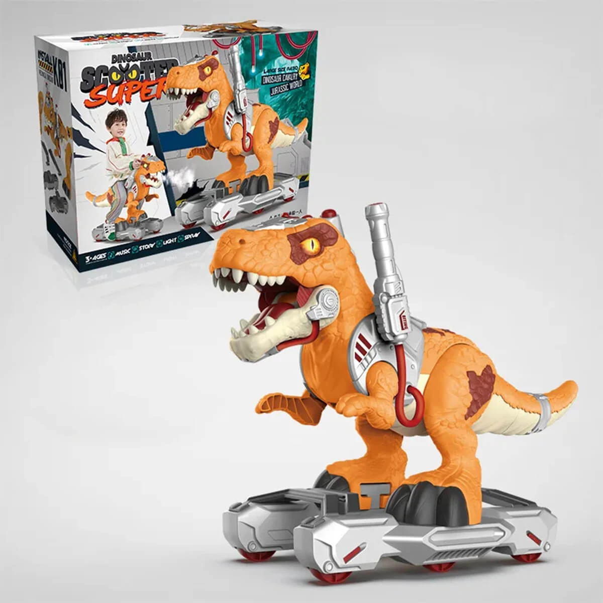 Kids Dinosaur Ride On Car Spray T-Rex Outdoor Indoor Ride-On Toy With Light & Music 9 Kids Dinosaur Ride On Car Spray T-Rex Outdoor Indoor Ride-On Toy With Light & Music - Image 9