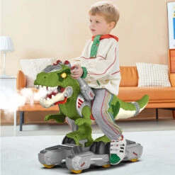 Kids Dinosaur Ride On Car Spray T-Rex Outdoor Indoor Ride-On Toy With Light & Music