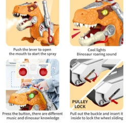 Kids Dinosaur Ride On Car Spray T-Rex Outdoor Indoor Ride-On Toy With Light & Music 12 Kids Dinosaur Ride On Car Spray T-Rex Outdoor Indoor Ride-On Toy With Light & Music -Sun Baby Sales Store Kids Dinosaur Ride On Car 7