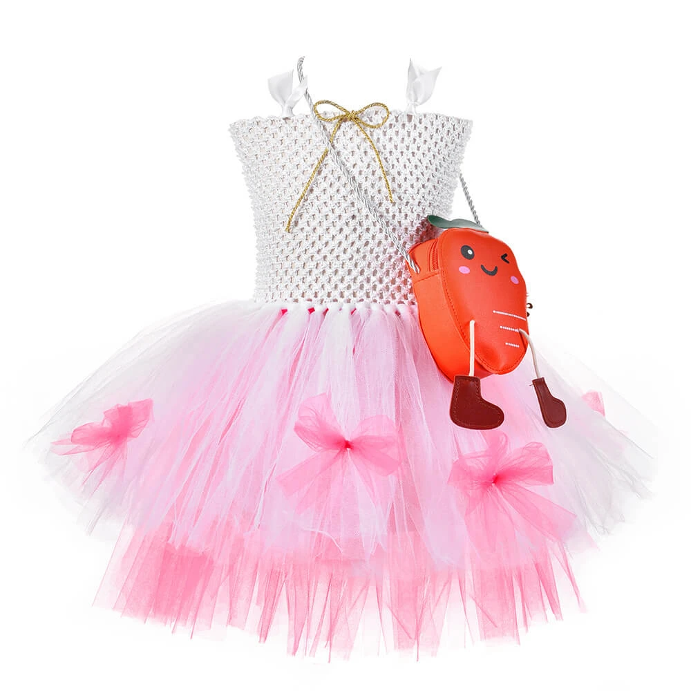 Toddler Fancy Bunny Dress With Headband And Carrot Bag Little Girls Bunny Costume 2 Toddler Fancy Bunny Dress With Headband And Carrot Bag Little Girls Bunny Costume - Image 2