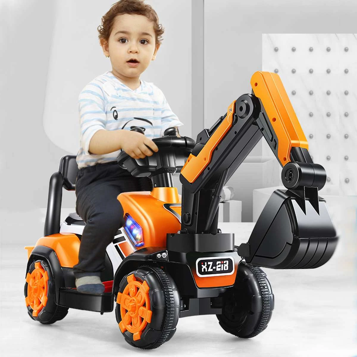 6V Electric Excavator Kids Ride-on Pedal Tractor With Power Digger & Music Sounds 2 6V Electric Excavator Kids Ride-on Pedal Tractor With Power Digger & Music Sounds - Image 2