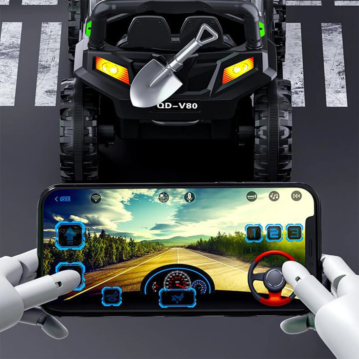 12V Kids Electric Car With Remote 4-Wheel Ride On Car W/ Shovel Light & Music For Boys & Girls 6 12V Kids Electric Car With Remote 4-Wheel Ride On Car W/ Shovel Light & Music For Boys & Girls - Image 6