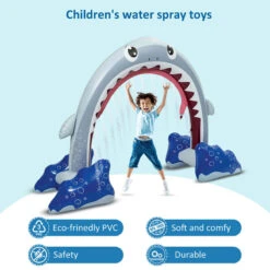Kids Inflatable Shark Sprinkler Summer Water Sprinkler Outdoor Inflatable Toy -Sun Baby Sales Store Kids Inflatable Shark Sprinkler 8