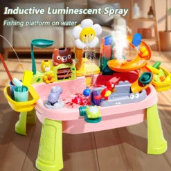 Kids Play Sink With Electric Sunflower Upgraded Water Table Running Water Slide Toy Fishing Game 19 Kids Play Sink With Electric Sunflower Upgraded Water Table Running Water Slide Toy Fishing Game -Sun Baby Sales Store Kids Multifunctional Play Sink 10