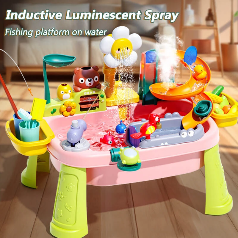 Kids Play Sink With Electric Sunflower Upgraded Water Table Running Water Slide Toy Fishing Game 9 Kids Play Sink With Electric Sunflower Upgraded Water Table Running Water Slide Toy Fishing Game - Image 9