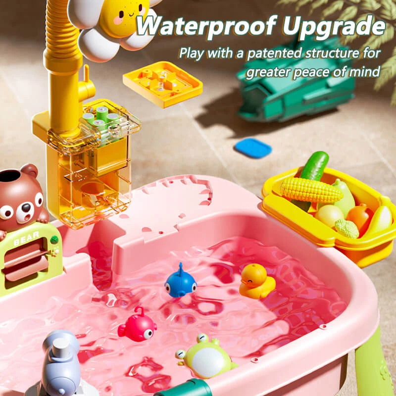 Kids Play Sink With Electric Sunflower Upgraded Water Table Running Water Slide Toy Fishing Game 4 Kids Play Sink With Electric Sunflower Upgraded Water Table Running Water Slide Toy Fishing Game - Image 4