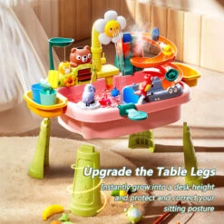 Kids Play Sink With Electric Sunflower Upgraded Water Table Running Water Slide Toy Fishing Game 16 Kids Play Sink With Electric Sunflower Upgraded Water Table Running Water Slide Toy Fishing Game -Sun Baby Sales Store Kids Multifunctional Play Sink 7