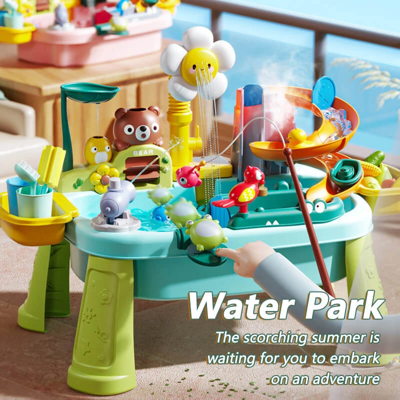 Kids Play Sink With Electric Sunflower Upgraded Water Table Running Water Slide Toy Fishing Game 8 Kids Play Sink With Electric Sunflower Upgraded Water Table Running Water Slide Toy Fishing Game - Image 8