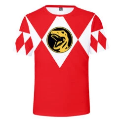 Kids Rangers T-shirt Summer Dragon Tees Anime Cosplay Outfit Daily Wear Shirts -Sun Baby Sales Store Kids Power Ranger Tshirt 3