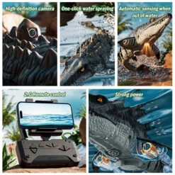 Kids RC Boat 2.4G Remote Control Mosasaur Waterproof Electric Summer Water Toy 18 Kids RC Boat 2.4G Remote Control Mosasaur Waterproof Electric Summer Water Toy -Sun Baby Sales Store Kids RC Boat Remote Control Mosasaur 12