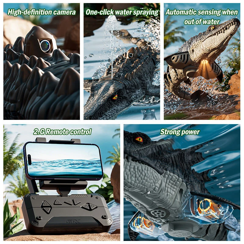 Kids RC Boat 2.4G Remote Control Mosasaur Waterproof Electric Summer Water Toy 7 Kids RC Boat 2.4G Remote Control Mosasaur Waterproof Electric Summer Water Toy - Image 7