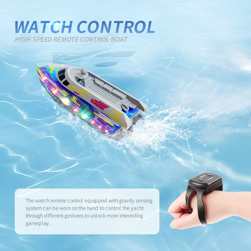 Kids RC Boat 2.4G Remote And Gesture Control 20KM/H Fast Boat Waterproof Toys 4 Kids RC Boat 2.4G Remote And Gesture Control 20KM/H Fast Boat Waterproof Toys - Image 4