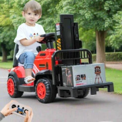 6V Kids Ride On Forklift Car Electric Fork Truck With Liftable Fork And Pallet For Boys Girls -Sun Baby Sales Store Kids Ride On Forklift Car 4