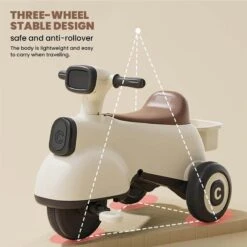 6V Kids Ride On Motorcycle 3-in-1 Electric Motorcycle With Push Handle Battery Powered Ride On Car -Sun Baby Sales Store Kids Ride On Motorcycle 2