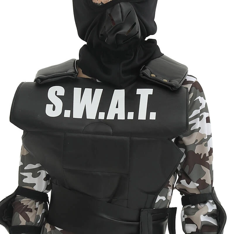 Kids SWAT Costume Tactical Vest Helmet And Camouflage Suit Police Outfit SWAT Team Role Play Set 4 Kids SWAT Costume Tactical Vest Helmet And Camouflage Suit Police Outfit SWAT Team Role Play Set - Image 4