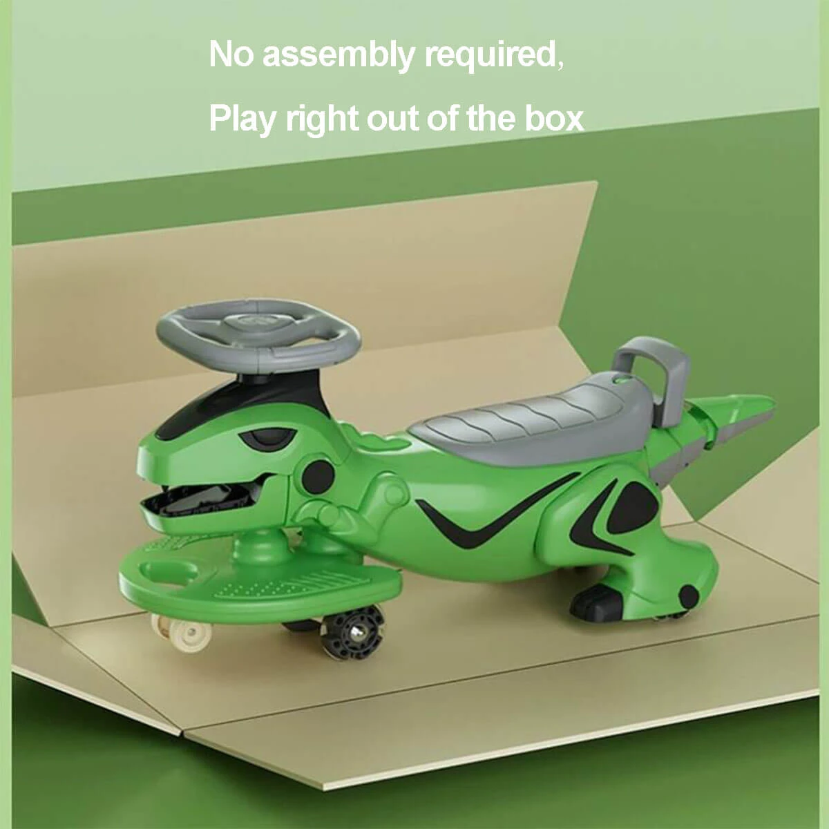 Kids Wiggle Car Dinosaur Anti-Rollover Car Ride On Toy With Flashing Wheels & Music 9 Kids Wiggle Car Dinosaur Anti-Rollover Car Ride On Toy With Flashing Wheels & Music - Image 9