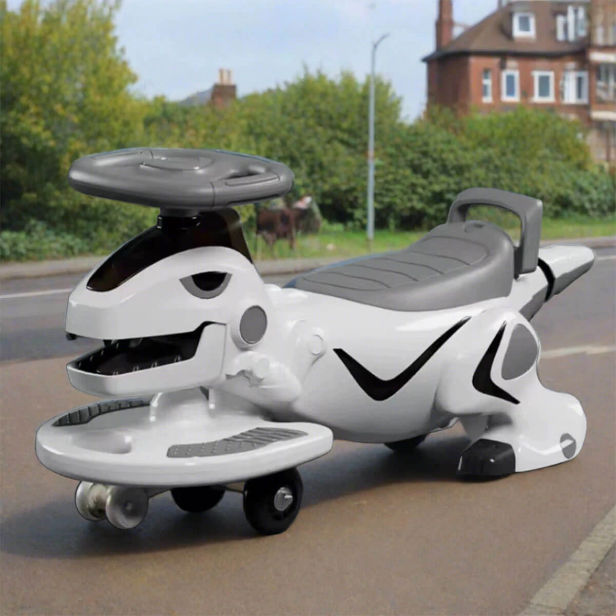 Kids Wiggle Car Dinosaur Anti-Rollover Car Ride On Toy With Flashing Wheels & Music 2 Kids Wiggle Car Dinosaur Anti-Rollover Car Ride On Toy With Flashing Wheels & Music - Image 2