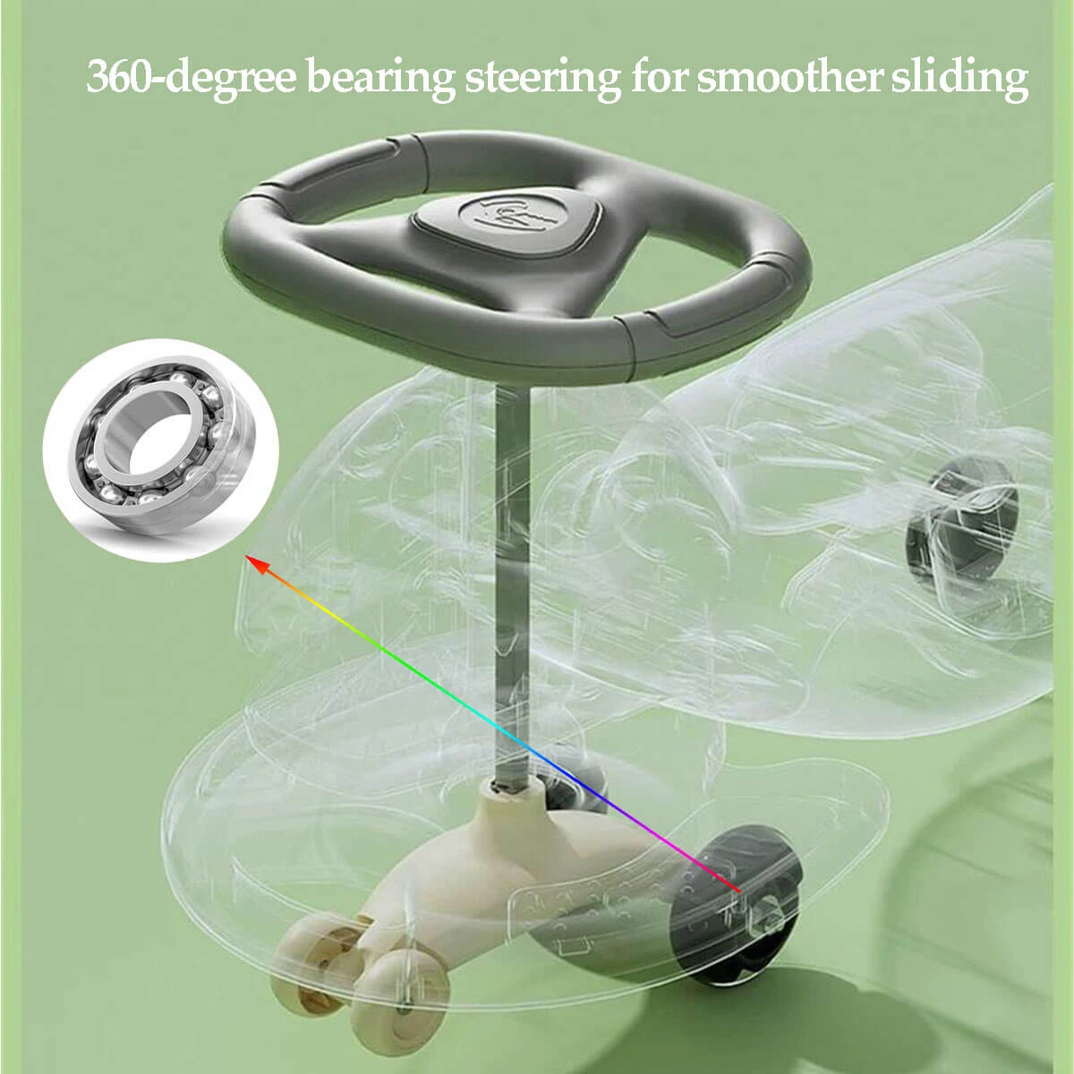 Kids Wiggle Car Dinosaur Anti-Rollover Car Ride On Toy With Flashing Wheels & Music 7 Kids Wiggle Car Dinosaur Anti-Rollover Car Ride On Toy With Flashing Wheels & Music - Image 7