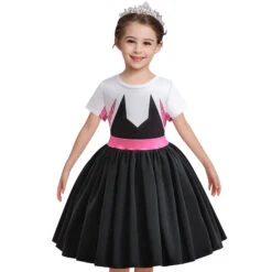 Sun Baby Sales Store 25 Gwen Costume Kids Super Hero Gwen Dress Baby Girl Spider Cosplay Outfit With Cloak For Halloween Carnival