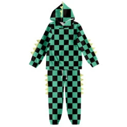 Kids Dinosaur Hoodie And Pants Demon Tanjiro Zenitsu Nezuko Shinobu Giyu Cosplay Suits -Sun Baby Sales Store KidsDemonSlayerHoodieandPants 13