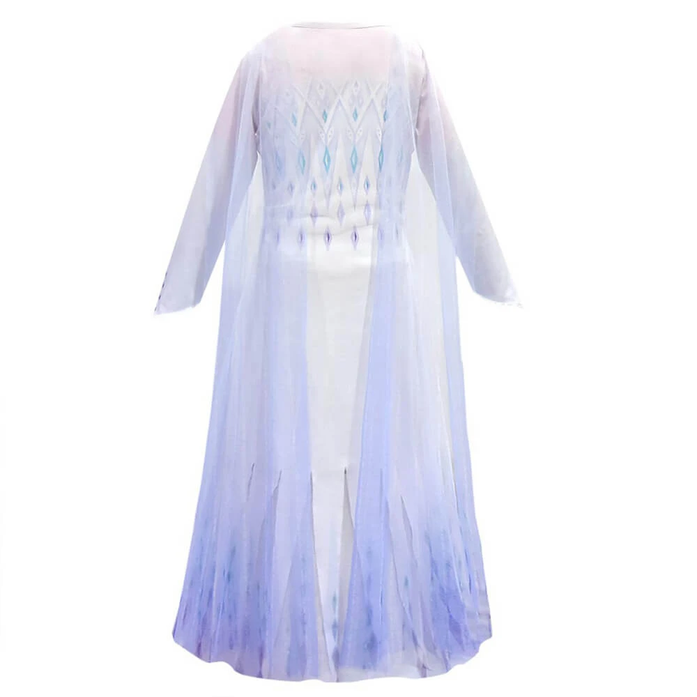 Kids Elsa Princess Costume Snow Girls Dress With Crown Scepter Wig Cosplay Accessories 7 Kids Elsa Princess Costume Snow Girls Dress With Crown Scepter Wig Cosplay Accessories - Image 7