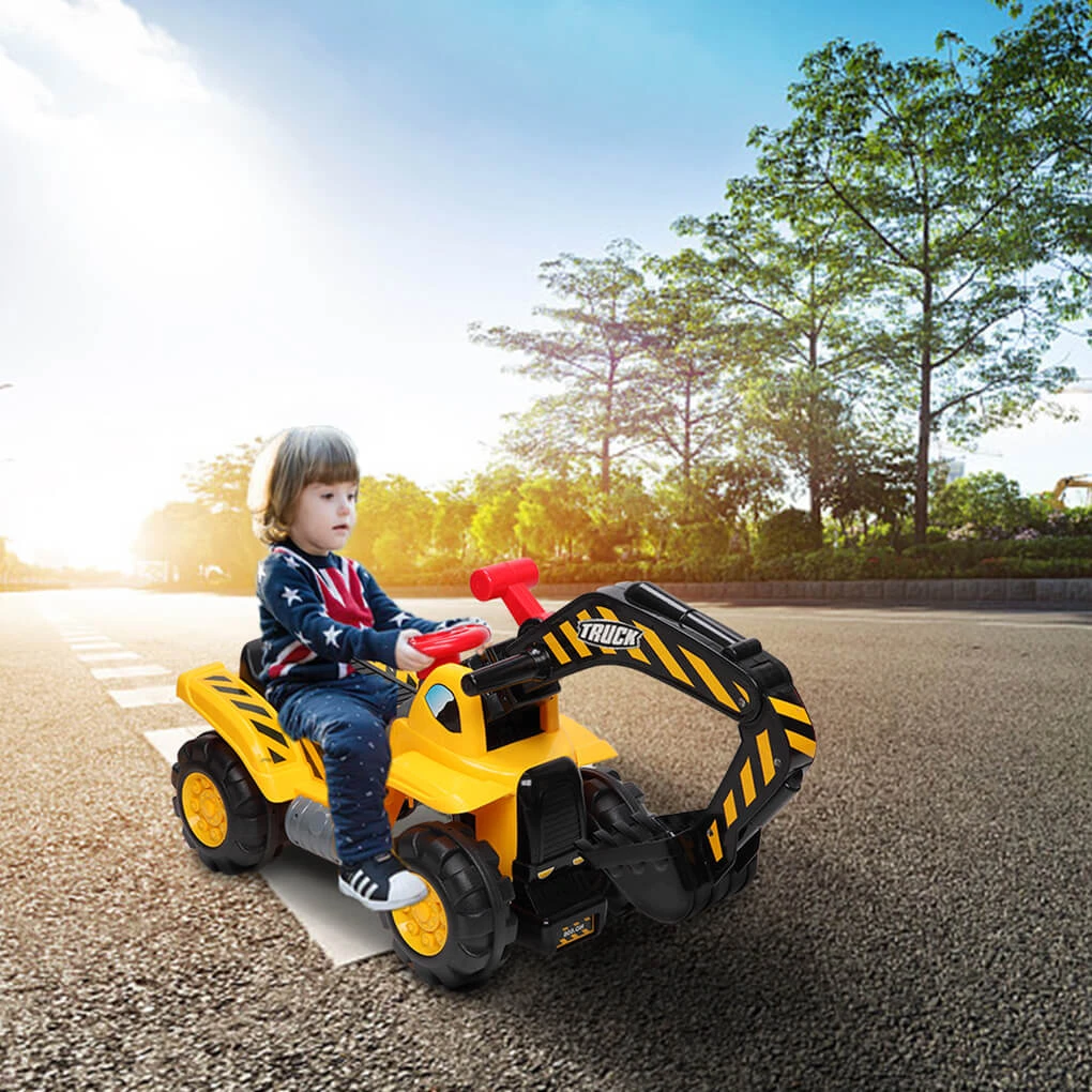 Kids Ride-on Excavator Toys Outdoor Digger And Bulldozer Truck With Safety Helmet And Simulation Sound 1 Kids Ride-on Excavator Toys Outdoor Digger And Bulldozer Truck With Safety Helmet And Simulation Sound