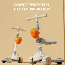 3-in-1 Toddler Scooter Cute Push Scooter With Parent Handle Kids Foldable Scooter For 1-8 Years Old -Sun Baby Sales Store KidsScooter 3Wheel Foldable Scooter 12