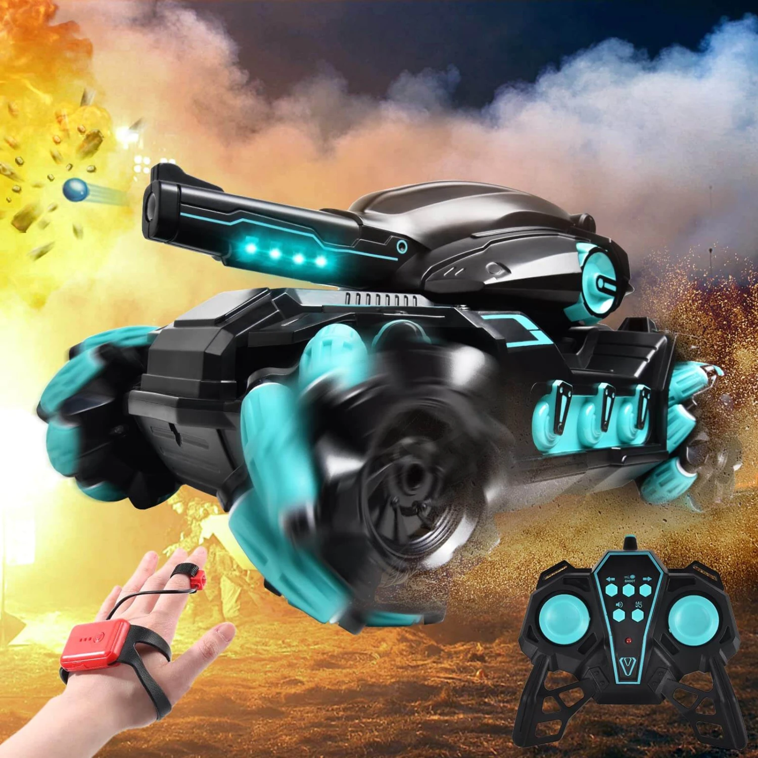 Kids Water Bomb Tank RC Gesture Sensor Tank Car Multiplayer Battle Remote Control Toys 1 Kids Water Bomb Tank RC Gesture Sensor Tank Car Multiplayer Battle Remote Control Toys