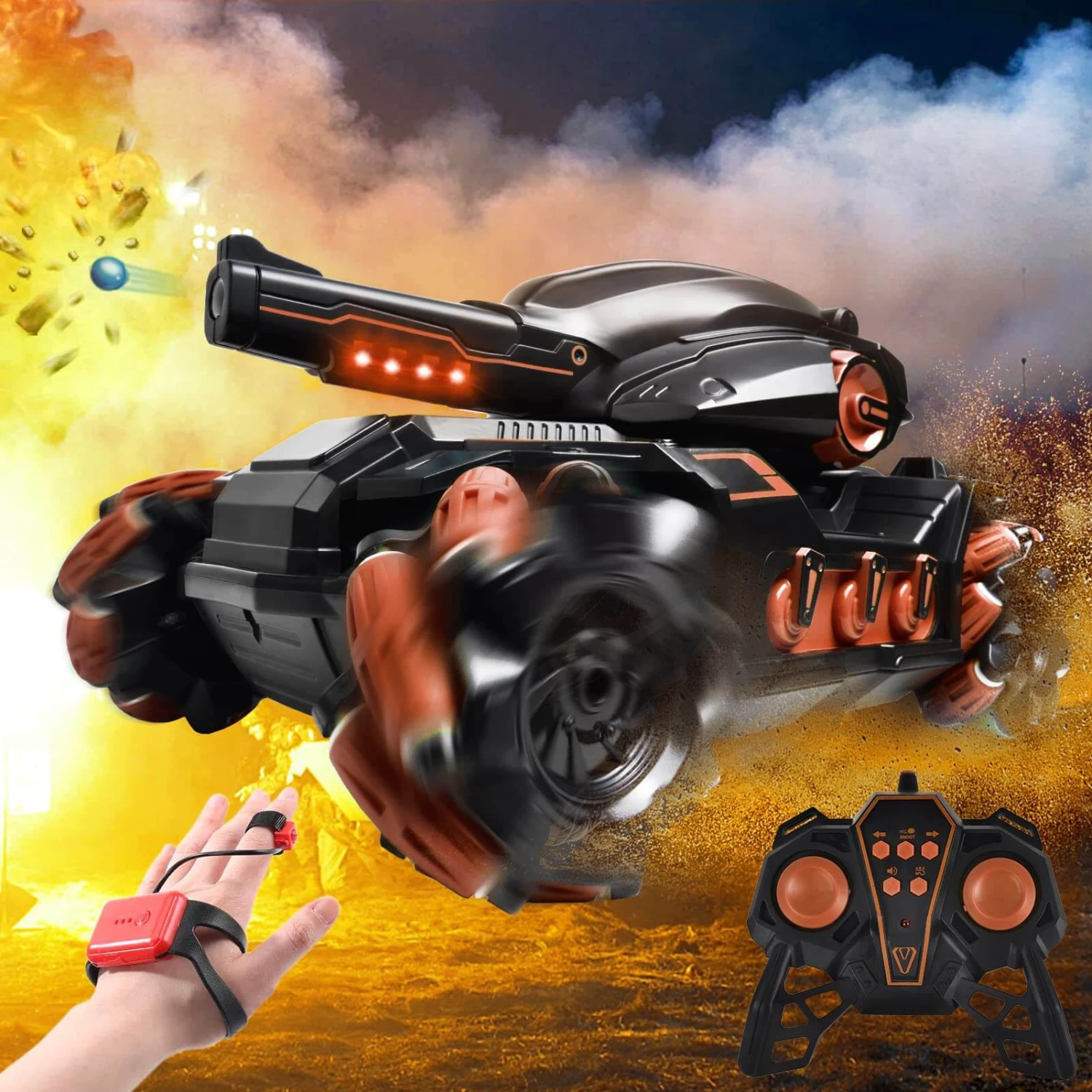 Kids Water Bomb Tank RC Gesture Sensor Tank Car Multiplayer Battle Remote Control Toys 2 Kids Water Bomb Tank RC Gesture Sensor Tank Car Multiplayer Battle Remote Control Toys - Image 2