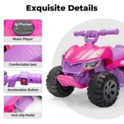 Kids 6V Electric Ride-On ATV Quad Car With Music LED Lights And Spray Device 19 Kids 6V Electric Ride-On ATV Quad Car With Music LED Lights And Spray Device -Sun Baby Sales Store Kids 6V Electric Ride On ATV Quad 4