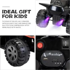 Kids 6V Electric Ride-On ATV Quad Car With Music LED Lights And Spray Device 23 Kids 6V Electric Ride-On ATV Quad Car With Music LED Lights And Spray Device -Sun Baby Sales Store Kids 6V Electric Ride On ATV Quad 8