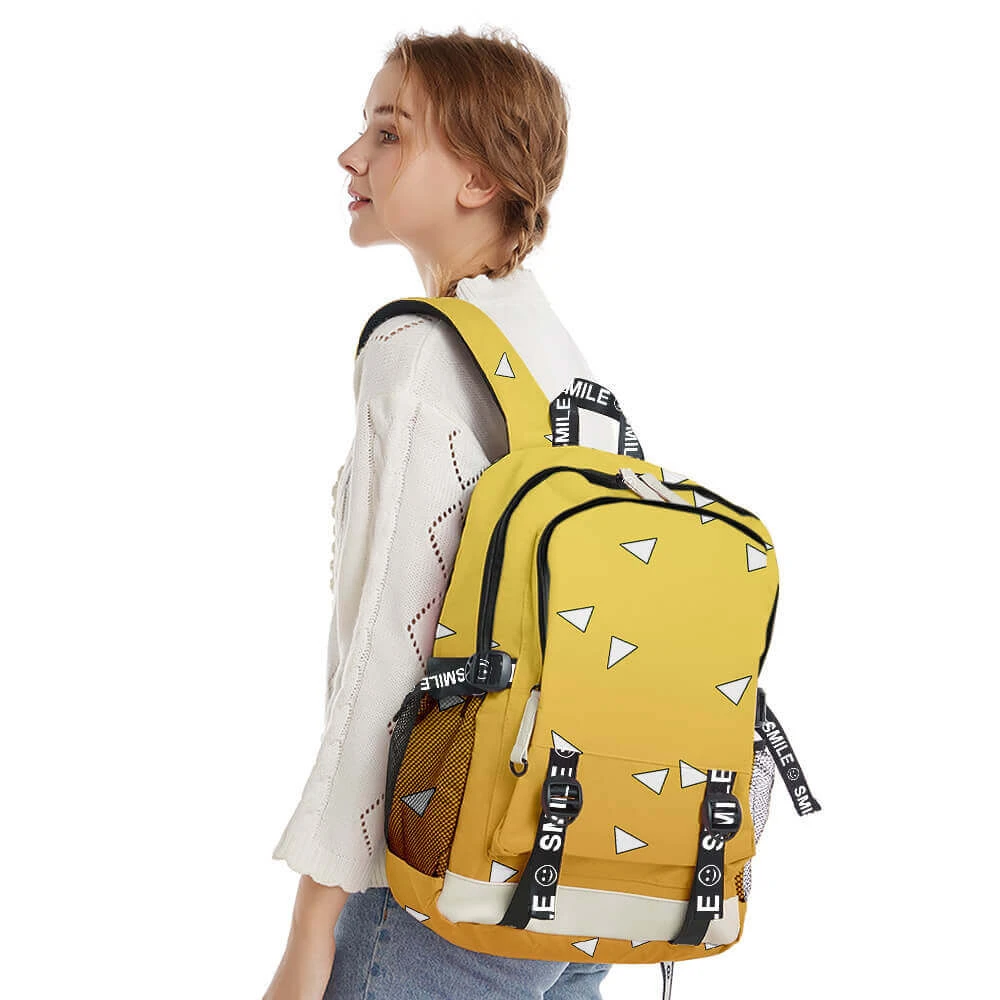 Tanjiro Zenitsu Giyu Backpack Teens And Adults Schoolbag Daypacks Fashion Travel Rucksack For Students 4 Tanjiro Zenitsu Giyu Backpack Teens And Adults Schoolbag Daypacks Fashion Travel Rucksack For Students - Image 4