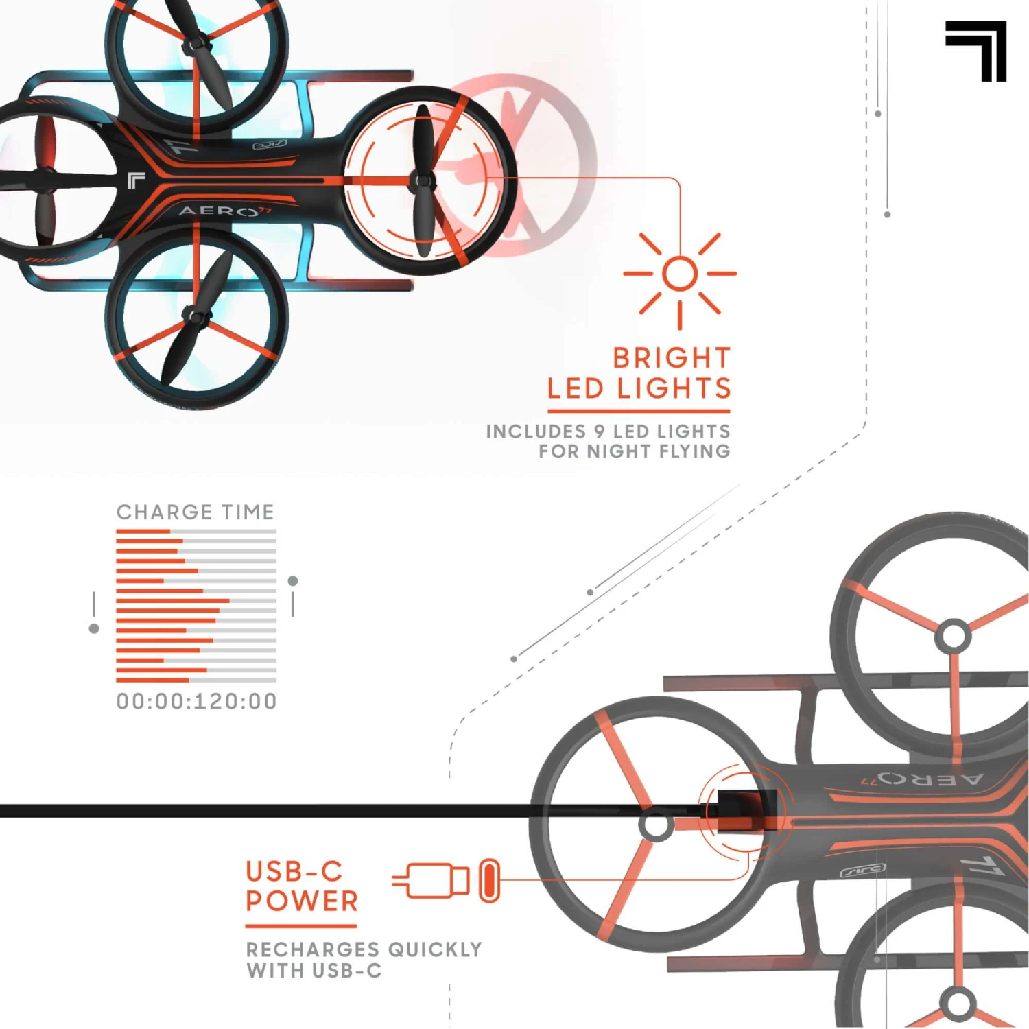 Aero Stunt Drone RC Rechargeable Quadcopter With LEDs Smart Copter For Beginners 3 Aero Stunt Drone RC Rechargeable Quadcopter With LEDs Smart Copter For Beginners - Image 3
