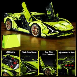 1280 PCS RC Racing Lambo Car 1/14 Remote Control Sports Cars Building Blocks W/ App Remote 23 1280 PCS RC Racing Lambo Car 1/14 Remote Control Sports Cars Building Blocks W/ App Remote -Sun Baby Sales Store Lego Lambo Remote Control Lamborghini