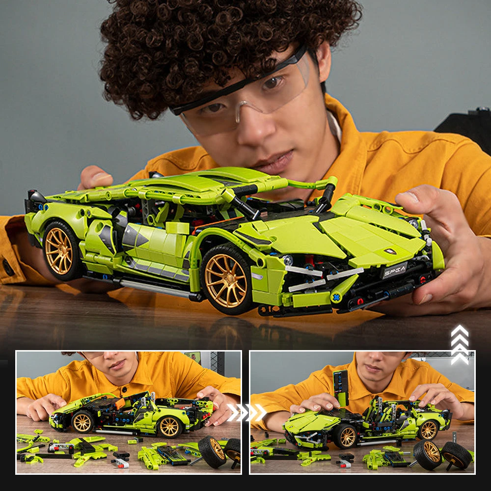 1280 PCS RC Racing Lambo Car 1/14 Remote Control Sports Cars Building Blocks W/ App Remote 3 1280 PCS RC Racing Lambo Car 1/14 Remote Control Sports Cars Building Blocks W/ App Remote - Image 3