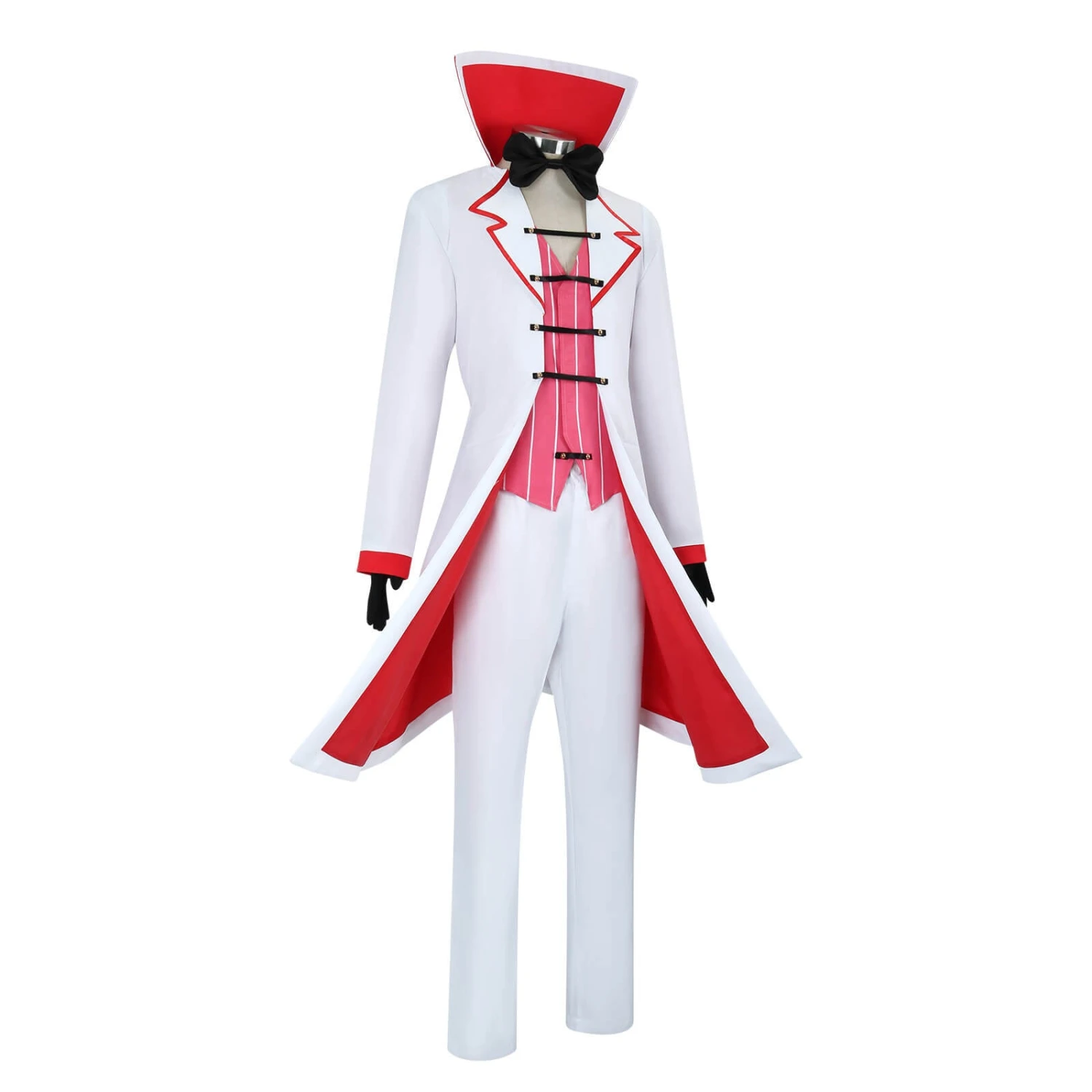 Adult Lucifer Cosplay Costume Mens Fancy Lucifer Morningstar Outfit With Gloves White Hat For Dress Up Party 2 Adult Lucifer Cosplay Costume Mens Fancy Lucifer Morningstar Outfit With Gloves White Hat For Dress Up Party - Image 2